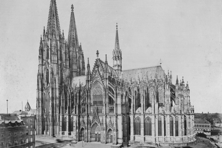 Antique photograph of Cologne Cathedral, Germany, 19th Century